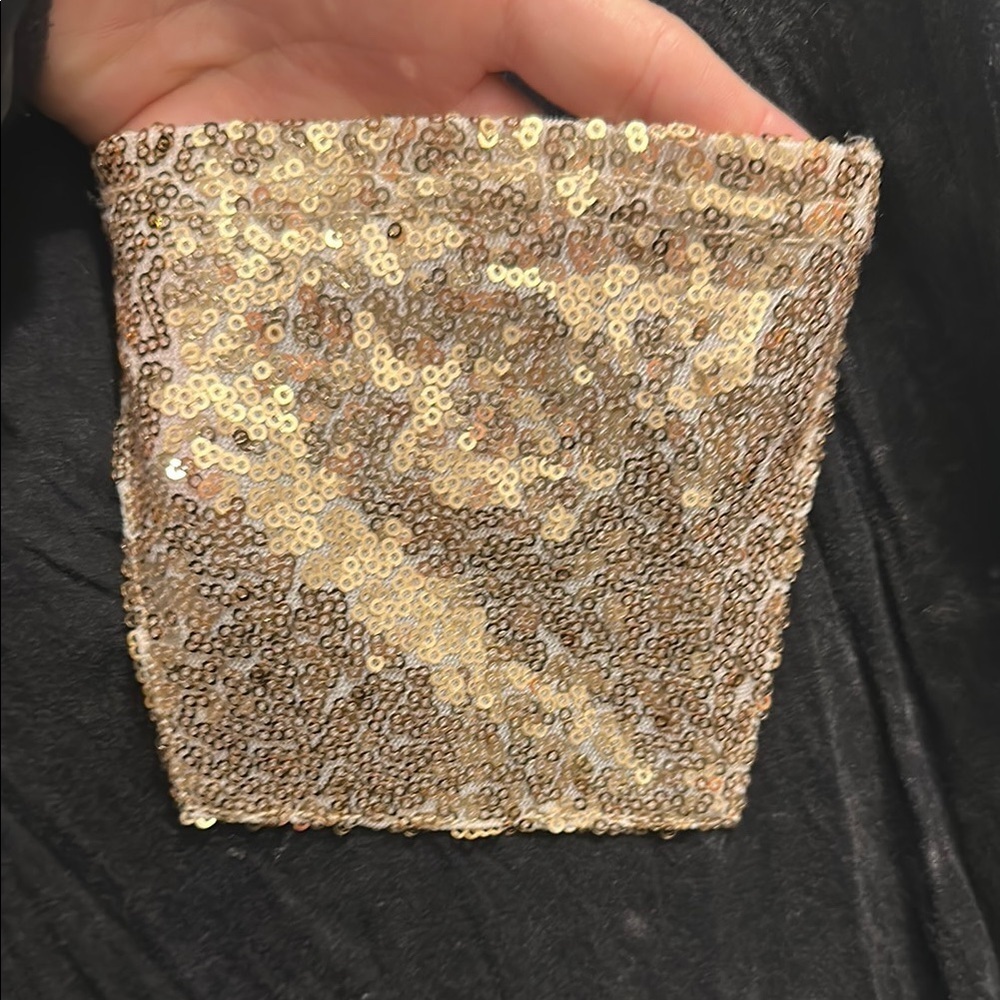 POL Black and Gold Sequin Long Sleeve Blouse - Picture 10 of 15